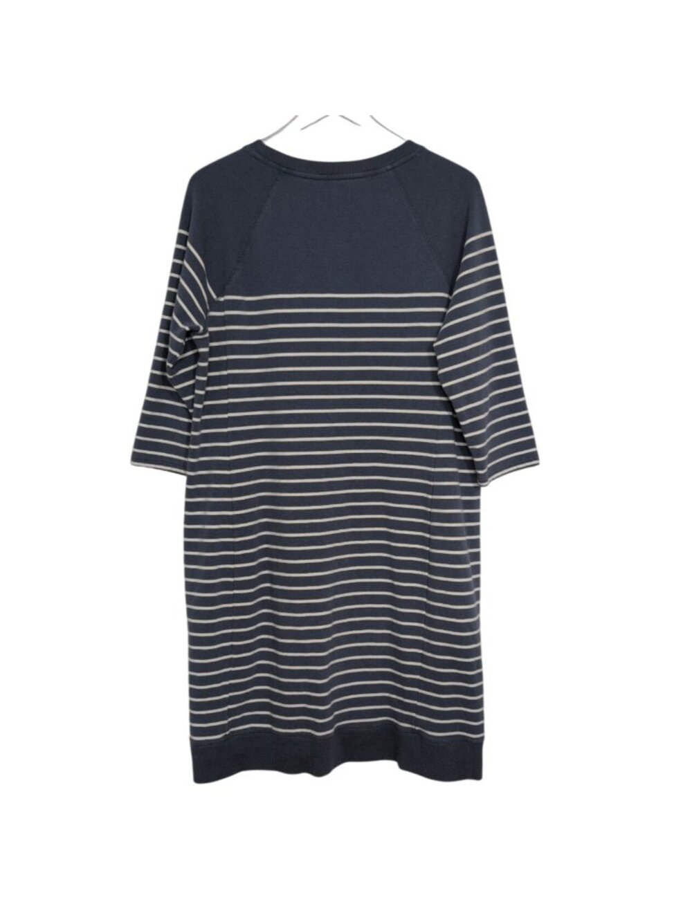 LL Bean Stripe Sweatshirt Dress Womens Size Large Blue 3/4 Sleeves Outdoor Casua - Picture 8 of 8